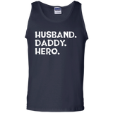 Men's Husband daddy hero - gift dad or husband father's day Tank Top - TEEEVER - Navy / S- Sleeveless -TeeEver.com