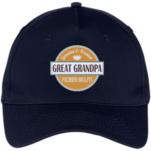 Great Grandpa -  Vintage Fathers Day Gift - Five Panel Twill Cap - Navy / One Size- Hats -TeeEver.com