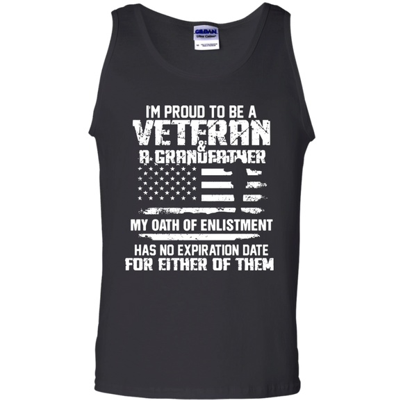 Veteran Proud To Be A Veteran A Grandfather Tank Top - TEEEVER - Black / S- T-Shirts -TeeEver.com