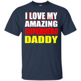 Fathers Day - For Kids I Love My Amazing Superhero Daddy T-Shirt - TEEEVER - Navy / S- T-Shirts -TeeEver.com