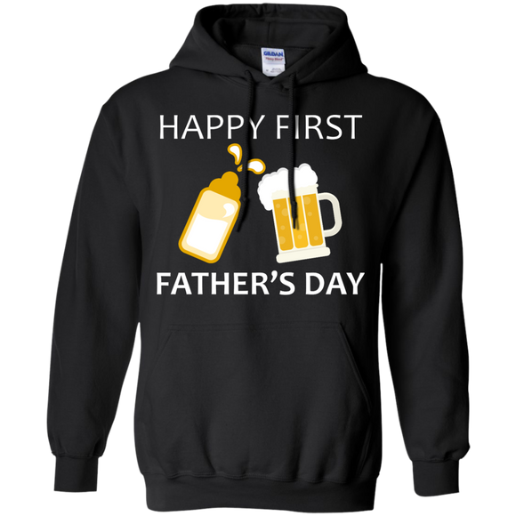 Happy first Father's Day Hoodie - TEEEVER - Black / S- Hoodies -TeeEver.com