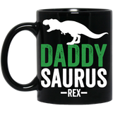 Men's Men's Daddysaurus Rex  - Funny Father's Day - Mug - TEEEVER - Black 11 oz. Mug / Black / One Size- Apparel -TeeEver.com