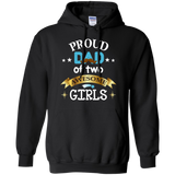 Proud Dad of Two Awesome Girls Father's Day - Daddy Hoodie - TEEEVER - Black / S- Hoodies -TeeEver.com