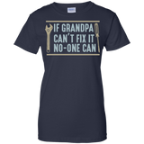 Mens If Grandpa Can't Fix It No-one Can - Father's Day Gift Ladies' T-Shirt - Navy / X-Small- T-Shirts -TeeEver.com