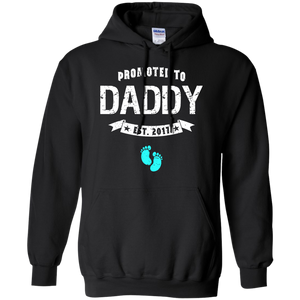 Men's Promoted To Daddy Est 2017 - New Dad Father's Day Gift Hoodie - TEEEVER - Black / S- Hoodies -TeeEver.com