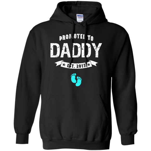 Men's Promoted To Daddy Est 2017 - New Dad Father's Day Gift Hoodie - TEEEVER - Black / S- Hoodies -TeeEver.com