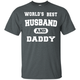 Men's Worlds Best Husband and Daddy Fathers Day T-Shirt - TEEEVER - Dark Heather / S- Short Sleeve -TeeEver.com