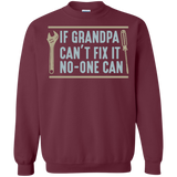 Mens If Grandpa Can't Fix It No-one Can - Father's Day Gift Pullover Sweatshirt - Maroon / Small- Sweatshirts -TeeEver.com