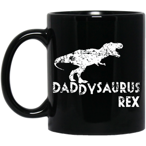 Mens Daddysaurus Rex Funny Cute Dinosaur Father's Day Gift - Mug - TEEEVER - Black 15 oz. Mug / Black / One Size- Apparel -TeeEver.com