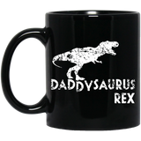 Mens Daddysaurus Rex Funny Cute Dinosaur Father's Day Gift - Mug - TEEEVER - Black 11 oz. Mug / Black / One Size- Apparel -TeeEver.com