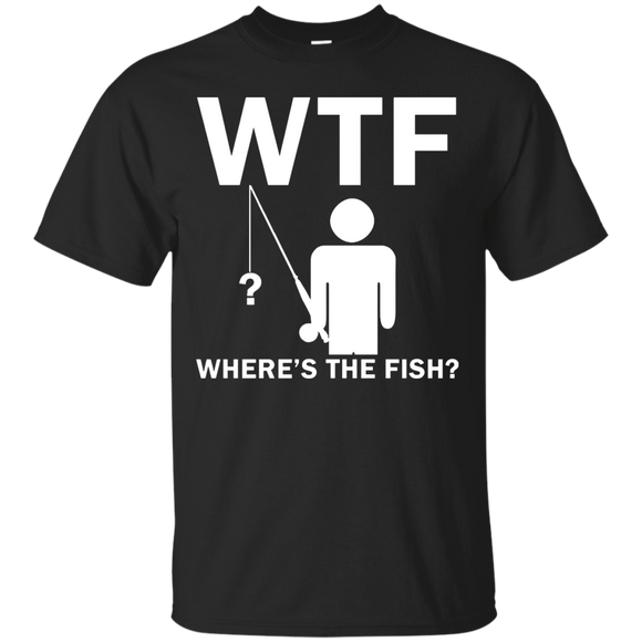 Mens Where's The Fish Funny Father's Day Birthday Gifts Fishing T-Shirt - TEEEVER - Black / S- T-Shirts -TeeEver.com