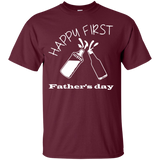 Happy first Father's day T-Shirt - Maroon / S- Short Sleeve -TeeEver.com