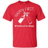 Happy first Father's day T-Shirt - Red / S- Short Sleeve -TeeEver.com