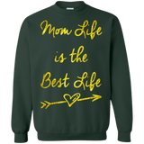 Mom Life is the best life - Great Mother's and Father's Day Pullover Sweatshirt - Teeever.com - Forest Green / S- Crewnecks -TeeEver.com