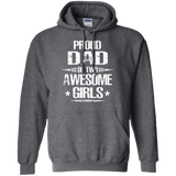 Proud Dad Of Two Awesome Girl - Gift for Dad Hoodie - TEEEVER - Dark Heather / S- Hoodies -TeeEver.com