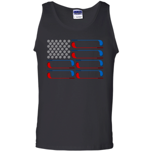 Dad American Flag Golf - July 4th Father's Day Gift - Men/women tank top - TEEEVER - G220 Gildan 100% Cotton Tank Top / Black / S- Apparel -TeeEver.com