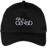 Life is Good Shirt Bicycle - Five Panel Twill Cap - Black / One Size- Hats -TeeEver.com