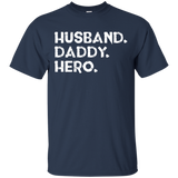 Men's Husband daddy hero - gift dad or husband father's day T-Shirt - TEEEVER - Navy / S- Short Sleeve -TeeEver.com