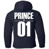 Dad and son matching, King and Prince - Youth Hoodie back- TEEEVER - Navy / YS- Sweatshirts -TeeEver.com