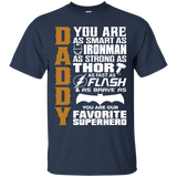 6TN Mens Daddy Superhero T-Shirt - TEEEVER - Navy / S- Short Sleeve -TeeEver.com