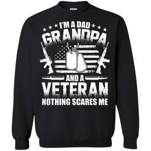 I'm A Dad Grandpa Veteran Father's Day Pullover Sweatshirt - Black / Small- Sweatshirts -TeeEver.com