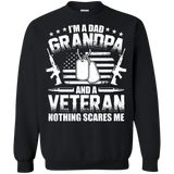 I'm A Dad Grandpa Veteran Father's Day Pullover Sweatshirt - Black / Small- Sweatshirts -TeeEver.com