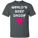 Happy Father's Day - Worlds Best DADDY T-Shirt - TEEEVER - Dark Heather / S- Short Sleeve -TeeEver.com