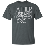 father's day - Father Husband Protector Hero T-Shirt - TEEEVER - Dark Heather / S- Short Sleeve -TeeEver.com