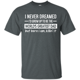 The World's Greatest Dad - Father's Day Gift Idea - Men/women T-shirt - TEEEVER - G200 Gildan Ultra Cotton T-Shirt / Dark Heather / S- Apparel -TeeEver.com