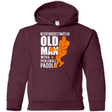 Mens Never Underestimate Old Man with Pickleball Paddle Youth Tshirt/LS/Sweatshirt/Hoodie