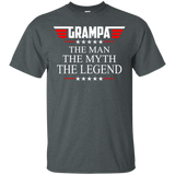 Men's Grampa The Man The Myth The Legend Father's Day T-Shirt - TEEEVER - Dark Heather / S- Short Sleeve -TeeEver.com