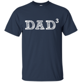 Men's Dad3 Three Kids Father's Day Father of Three T-Shirt - TEEEVER - Navy / S- Short Sleeve -TeeEver.com