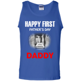 Happy First Fathers Day Daddy - funny Tank Top - TEEEVER - Royal / S- Sleeveless -TeeEver.com