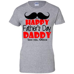 Happy-Father's-day Ladies Custom 100% Cotton T-Shirt - Sport Grey / XS- Short Sleeve -TeeEver.com