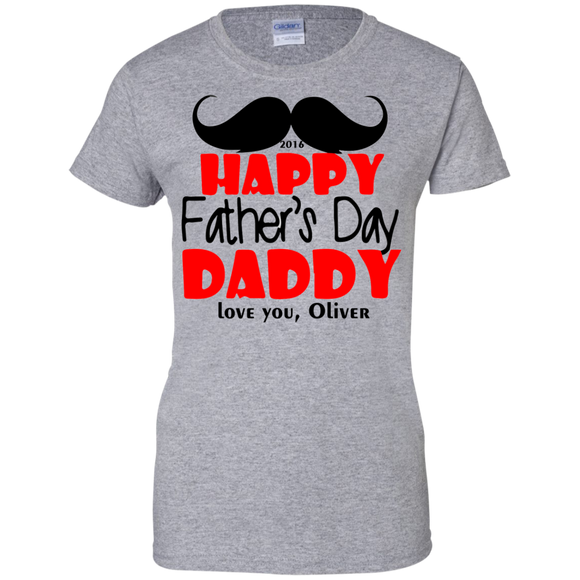 Happy-Father's-day Ladies Custom 100% Cotton T-Shirt - Sport Grey / XS- Short Sleeve -TeeEver.com