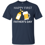 Happy first Father's Day T-Shirt - TEEEVER - Navy / S- Short Sleeve -TeeEver.com