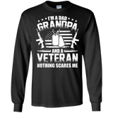 I'm A Dad Grandpa Veteran Father's Day LS T-Shirt - Black / Small- T-Shirts -TeeEver.com