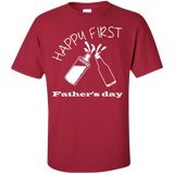 Happy first Father's day T-Shirt - Cardinal / S- Short Sleeve -TeeEver.com