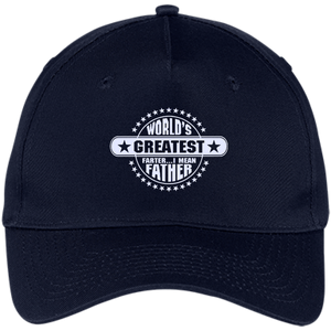 Father's day gift- world greatest farter i mean father - Five Panel Twill Cap - Navy / One Size- Hats -TeeEver.com