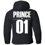 Dad and son matching, King and Prince - Youth Hoodie back- TEEEVER - Black / YS- Sweatshirts -TeeEver.com