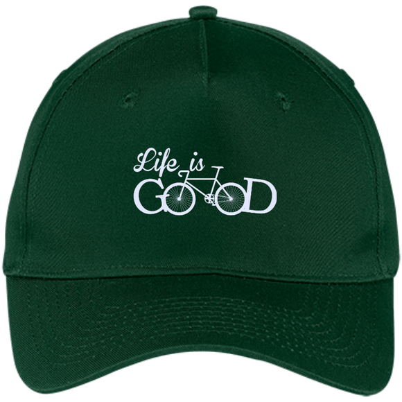 Life is Good Shirt Bicycle - Five Panel Twill Cap - Hunter / One Size- Hats -TeeEver.com