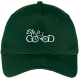 Life is Good Shirt Bicycle - Five Panel Twill Cap - Hunter / One Size- Hats -TeeEver.com
