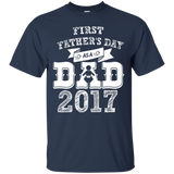 First Father's Day as a Dad 2017 Gift - for New Dads T-Shirt - TEEEVER - Navy / S- Short Sleeve -TeeEver.com