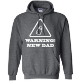 Warning! New Dad Hoodie - TEEEVER - Dark Heather / S- Hoodies -TeeEver.com