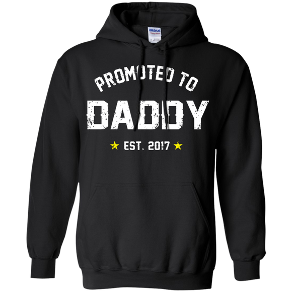 Men's Promoted To Daddy - Gift For New Dad Est 2017 Hoodie - TEEEVER - Black / S- Hoodies -TeeEver.com