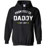 Men's Promoted To Daddy - Gift For New Dad Est 2017 Hoodie - TEEEVER - Black / S- Hoodies -TeeEver.com