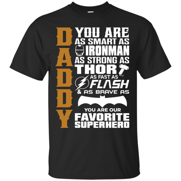 6TN Mens Daddy Superhero T-Shirt - TEEEVER - Black / S- Short Sleeve -TeeEver.com