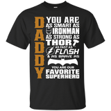 6TN Mens Daddy Superhero T-Shirt - TEEEVER - Black / S- Short Sleeve -TeeEver.com