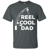 Mens Reel Cool Dad - Fishing Daddy Father's Day Gift - Men/women T-shirt - TEEEVER - G200 Gildan Ultra Cotton T-Shirt / Dark Heather / S- Apparel -TeeEver.com