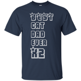 Best Cat Dad Ever X2 Funny - Gift For Father's Day T-Shirt - TEEEVER - Navy / S- Short Sleeve -TeeEver.com